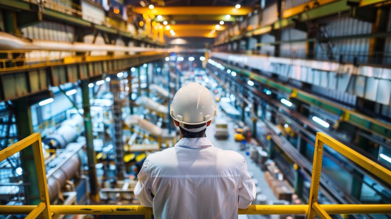 engineer overseeing factory