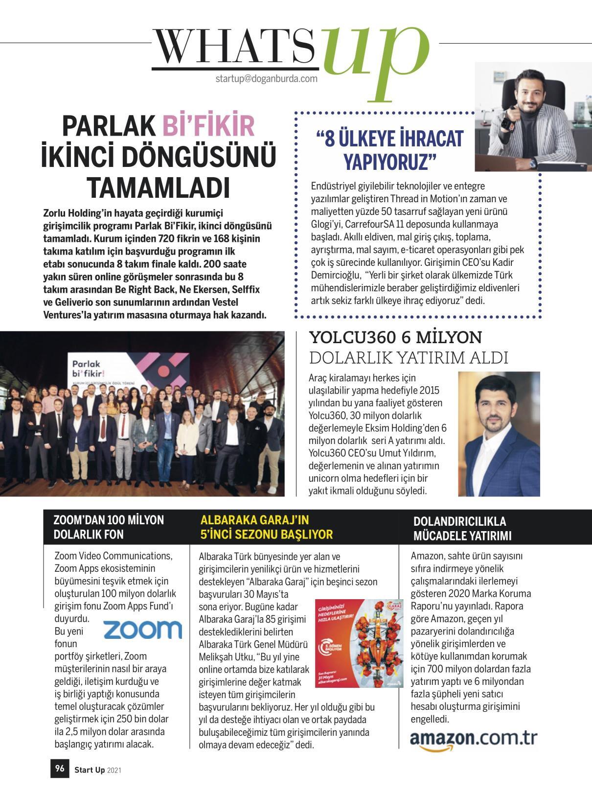 Start Up, 2021 — archived press clipping about Thread In Motion