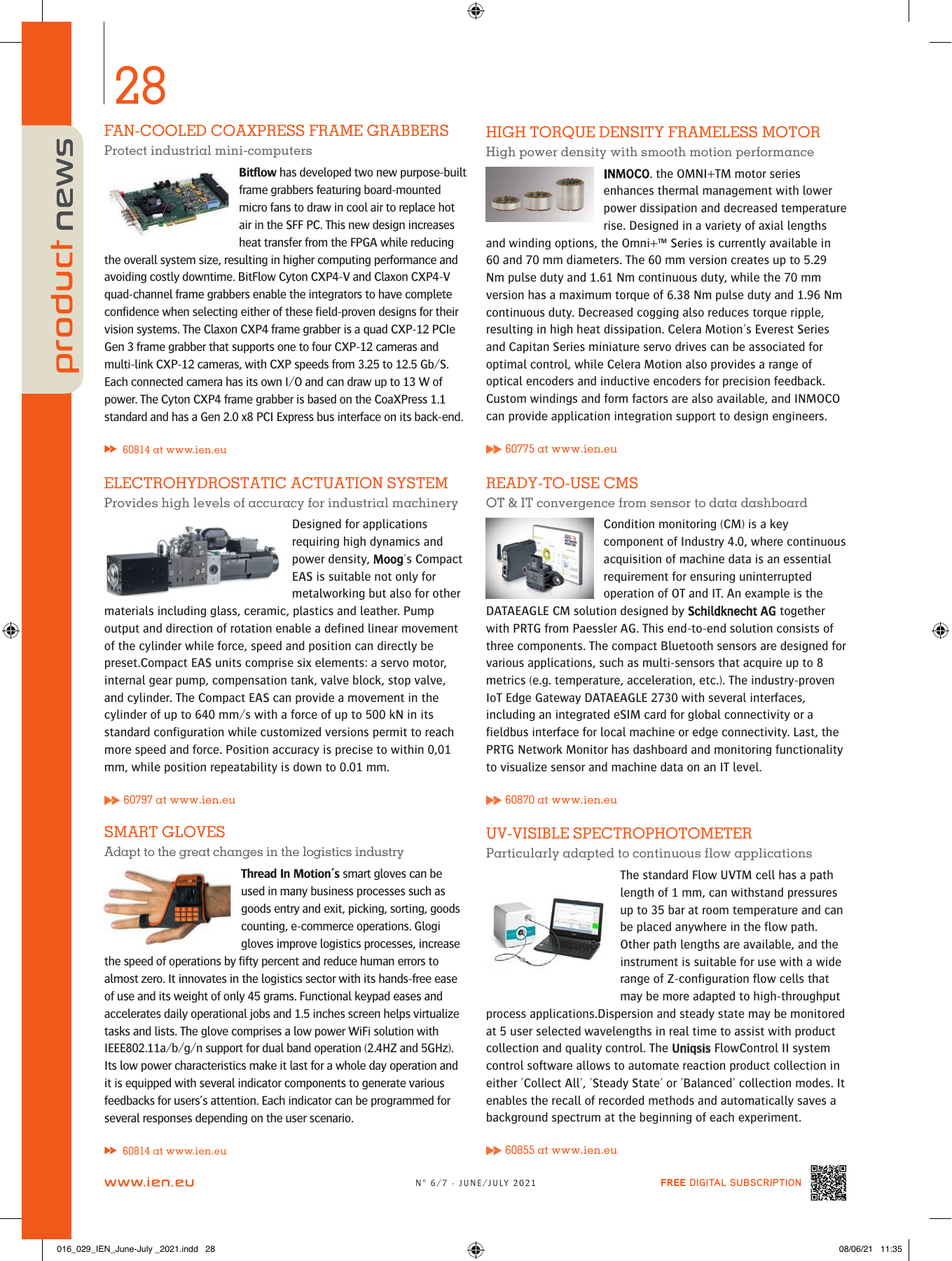 IEN Europe, June/July 2021 — archived press clipping about Thread In Motion